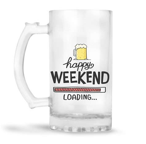 Buy CHHAAP Glass Printed Beer Mug with Handle Gift for Men Dad Brother ...