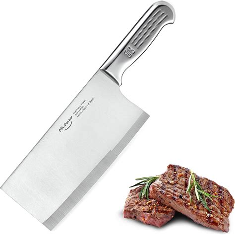 Amazon.com: Mituer Meat Cleaver 7 inch Butcher Knife - Stainless Steel ...