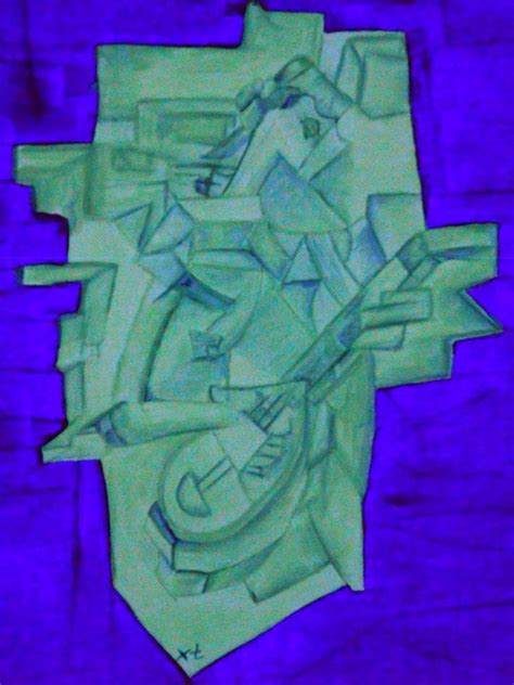 Fluo Girl with Mandolin Painting by Tania Stefania Katzouraki | Saatchi Art