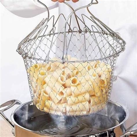 Matfa Frying Basket Mini Mesh Food Drainer with Antique Finish Fryer ...