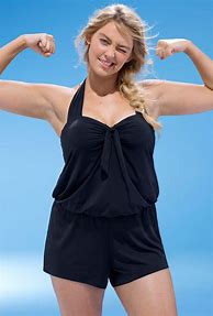Image result for Plus Size Romper Swimsuit