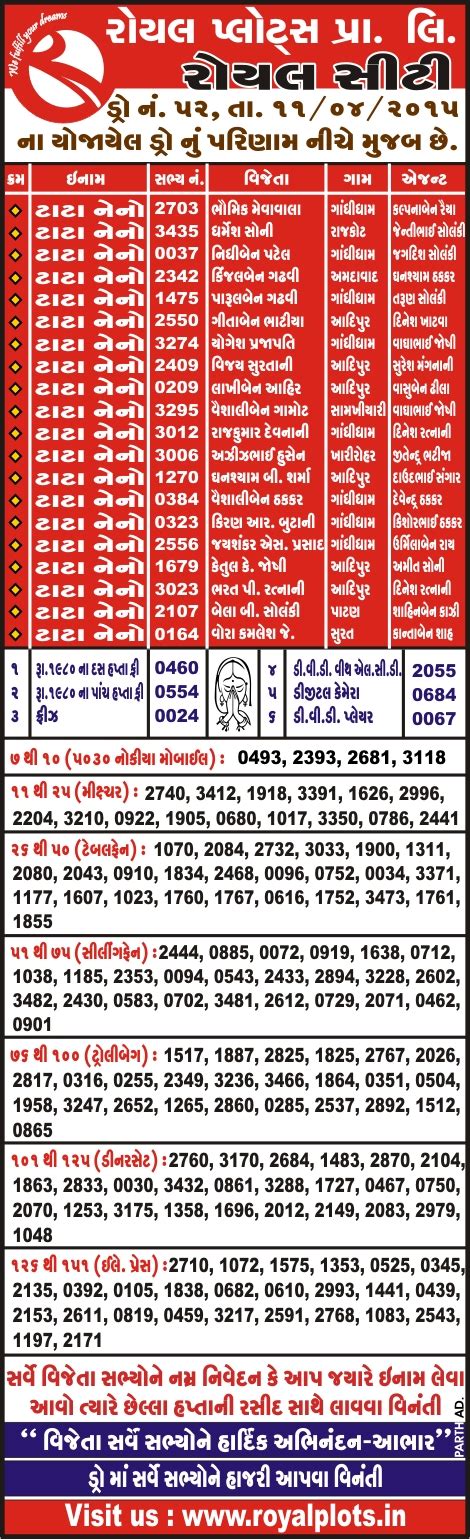 Our Recent Draw :: Royal Plots Private Limited