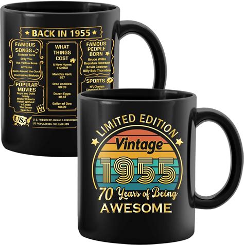 Amazon.com: 70th Birthday Coffee Mug 11oz - Happy 70 Year Old Gifts for ...