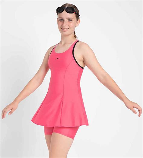 Buy Speedo Racerback Swimdress Essential With Boyleg Fandango-Pink ...