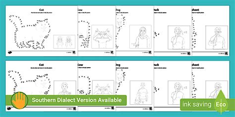 Auslan Animals Dot to Dot Worksheet