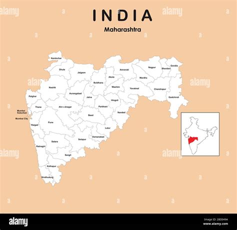 Map district in maharashtra india Stock Vector Images - Alamy