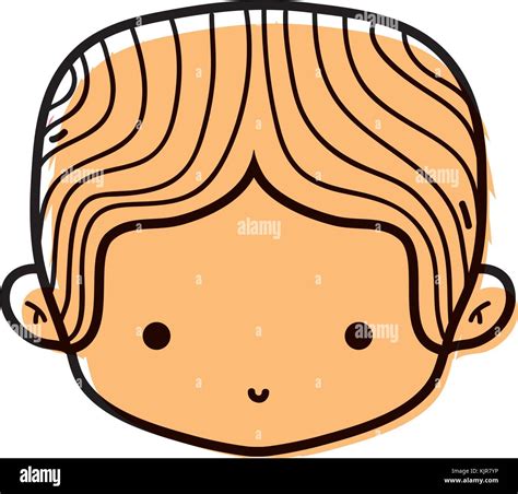 color boy head with middle parted hair Stock Vector Image & Art - Alamy