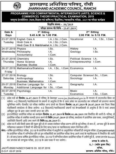 Jac 12th Compartmental Result Declared 2019 | Jac 12th Compartmental ...