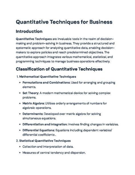 Quantitative Techniques for Business: Analysis and Applications ...