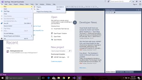 Image result for Visual Studio Menu