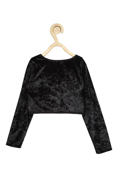 Buy Girls Black Textured Visitwear Shrug Online - 695977 | Peter England