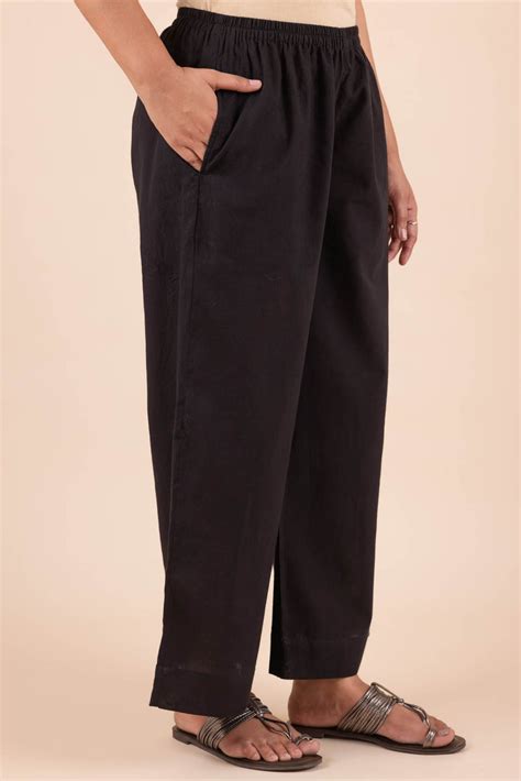Black Wide Trousers – Cottons Jaipur