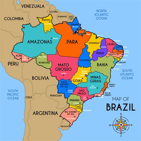 vistoso mapa de Brasil 20795584 Vector en Vecteezy
