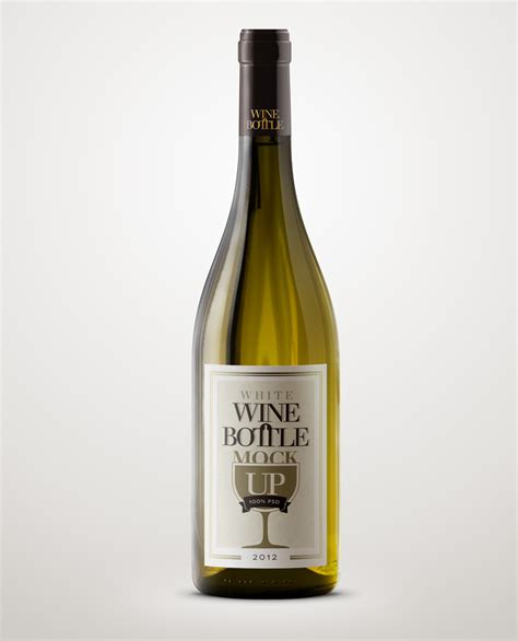 Psd White Wine Bottle Mockup | Pixeden Club