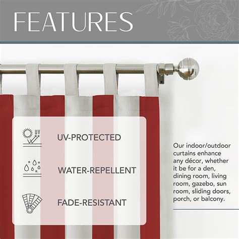 Buy Elrene Home Fashions Highland Stripe Indoor and Outdoor Tab-Top ...