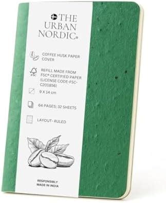 The Urban Nordic 5 Pack I Recycled Coffee Husk A6 Small Writing Pad I ...