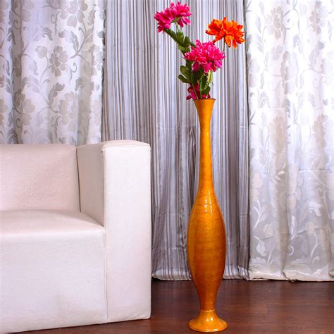 Buy Alnico Decor Black Gold Finish Metallic Large Floor Vase - 26 inch ...
