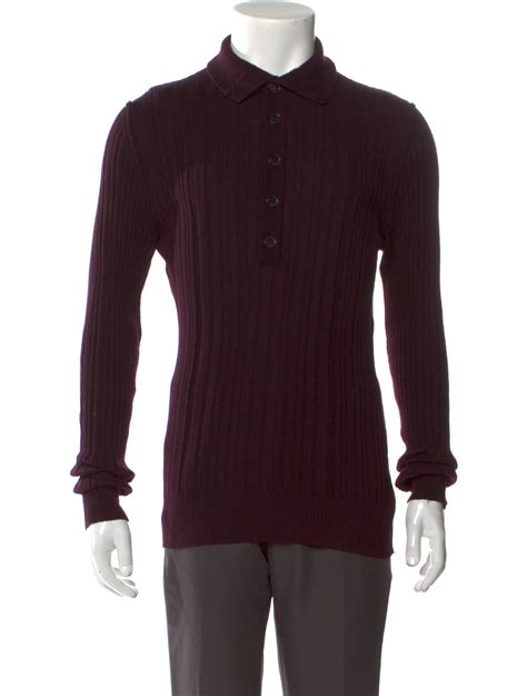Lanvin Crew Neck Long Sleeve Polo Sweater w/ Tags - Blue Sweaters ...