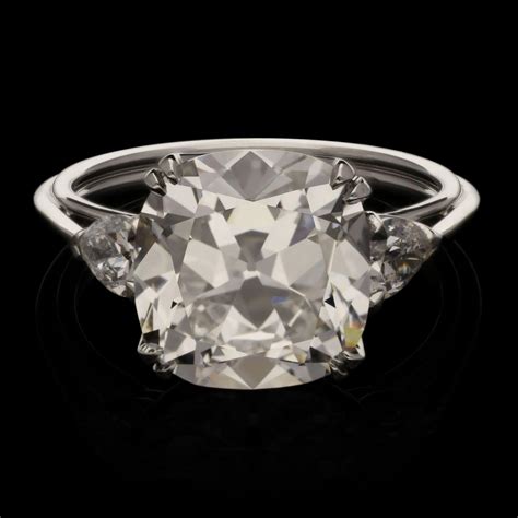 Old Mine Brilliant Cut Diamond Ring Pear Shape Shoulders | BADA