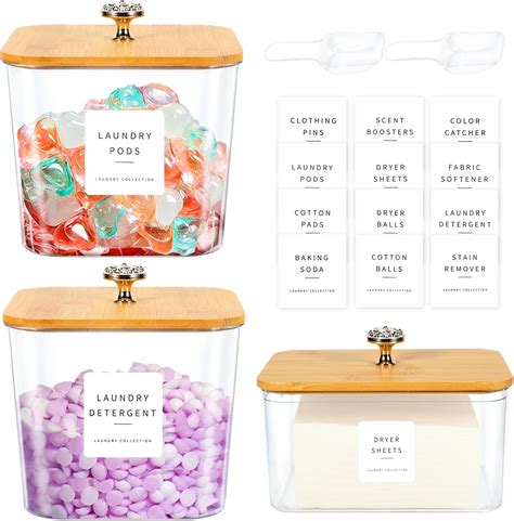 Amazon.com : Glass Laundry Detergent Dispenser Set - 42oz Refillable ...