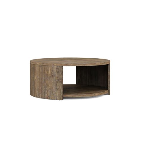 Kohen Round Solid Wood Coffee Table with Storage Shelf – Furniture BoutiQ