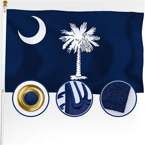 Amazon.com : REIDFERR South Carolina Flag 3x5 Outdoor Double Sided ...