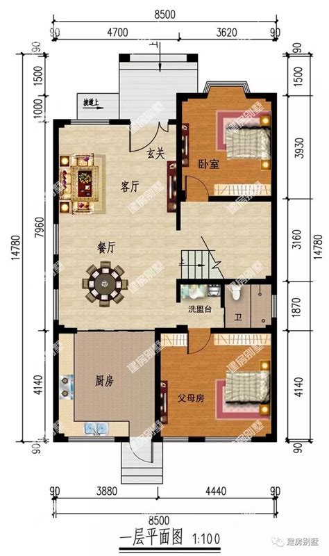 9米x12米农村户型图,9x12米房屋设计图,9×12自建房设计图_大山谷图库