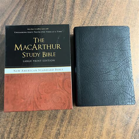 Personalized NASB MacArthur Study Bible Large Print - Black Bonded Lea ...