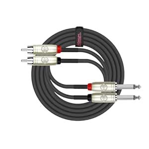 Kirlin Cable AP-403PR-06/BK - 6 Feet - Dual RCA to Dual 1/4-Inch Patch ...