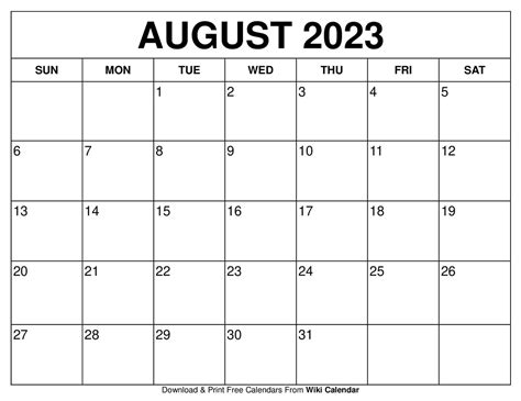 Free Printable August 2022 Calendars - Wiki Calendar