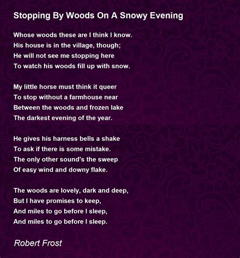 Snowy Evening Poem