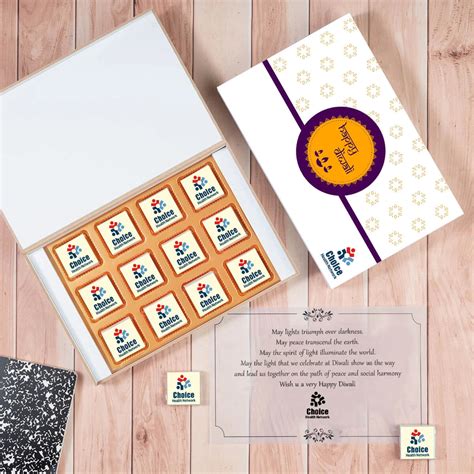 Corporate Diwali Gift Box – Sample Logo-Wrapped Chocolates – CHOCOCRAFT