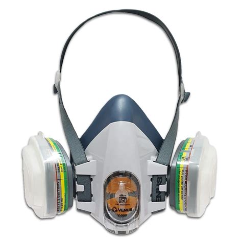VENUS V-900 Half Face Mask + V-7900 ABEK1 Multigas Reusable Filter ...