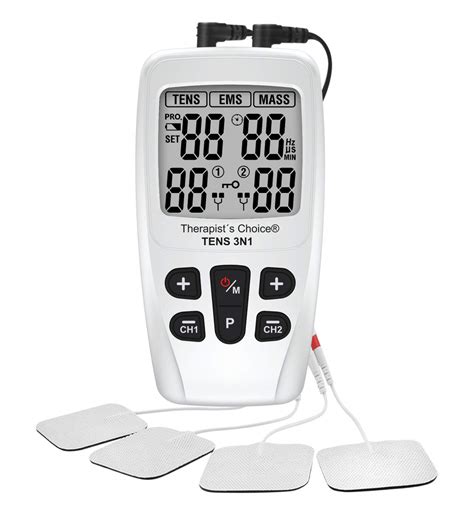 Therapist's Choice TENS3N1 Dual Channel Digital Combo with TENS, EMS, Massage & Accessories ...
