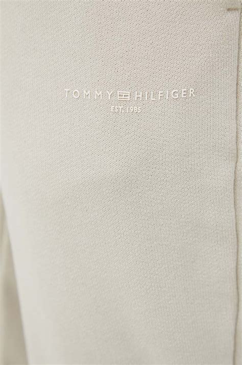 Tommy Hilfiger spodnie dresowe kolor beżowy gładkie WW0WW38690 ...