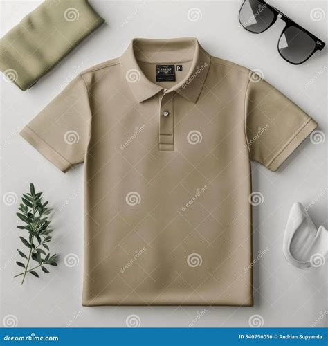 Beige Polo Shirt Mockup - Simple and Stylish Design Stock Illustration ...