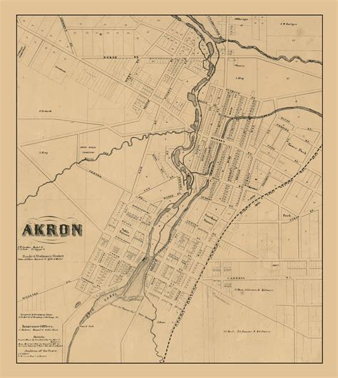 Print of Vintage Akron Ohio Map on Photo Paper Matte Paper and - Etsy