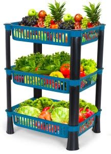 FOROLY Fruits/Vegetables Kitchen Rack Plastic 3-Tier Storage Basket ...