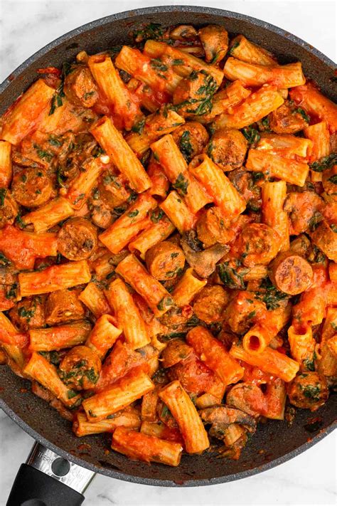 25-Minute Creamy Chicken Sausage Pasta - Eat the Gains