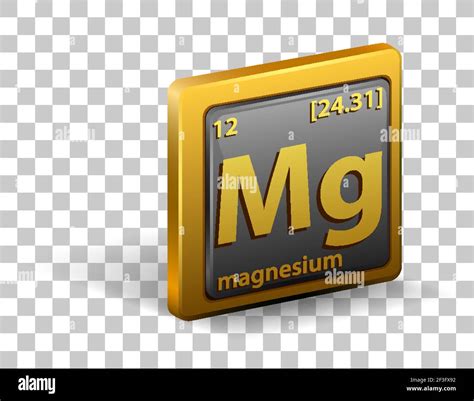 Magnesium chemical element. Chemical symbol with atomic number and ...