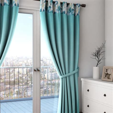 Buy SWAYAM Floral Print Detail Blackout Door Curtain - 121 X 228 cm ...