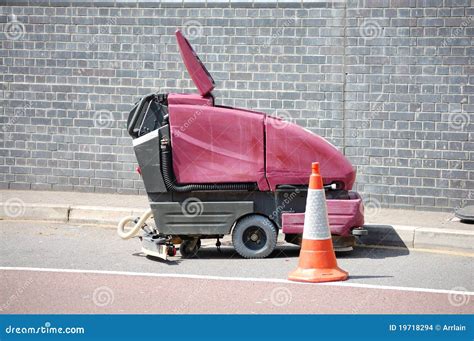 Hard Floor Cleaning Machine Stock Photo - Image of machine, safety ...