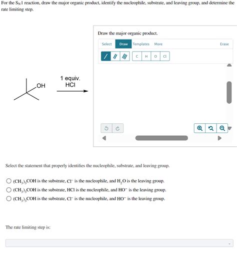Solved For the SN1 reaction, draw the major organic product, | Chegg.com