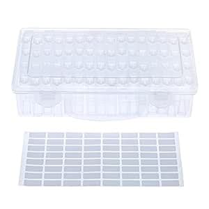 Clear Storage Box with Handle 64 Pack Transparent Embroidery Painting ...