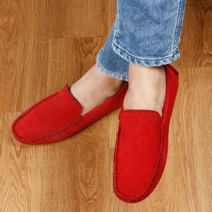 LOUIS STITCH Red Suede Leather Casual Loafers for Men (ITSUP) Size 6 ...
