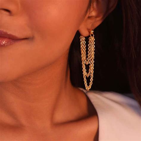 Drape Chain Earrings-Jewellery | House of Pehr