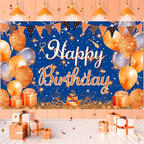 Blue and Orange Birthday Banner Decorations Large Philippines | Ubuy