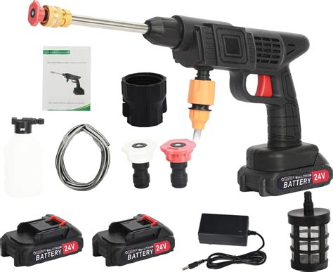 Cordless High Pressure Washer Gun,24V Portable Power Washer with Rechargeable 1.5Ah Battery ...