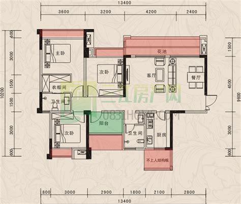 宜宾金科城4室2厅2卫户型图-宜宾楼盘网