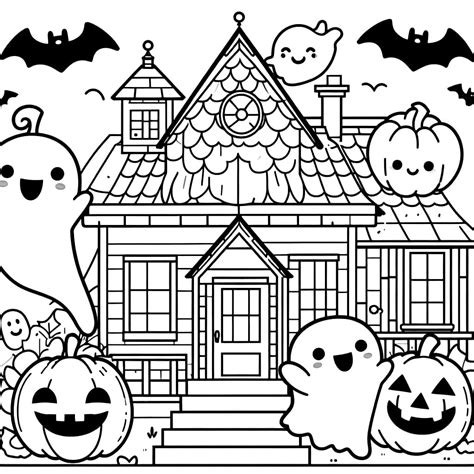Haunted House coloring pages - ColoringLib